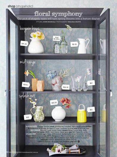 Nashi Home Ice Cream Tub Featuring as a Vase in Home Beautiful Magazine